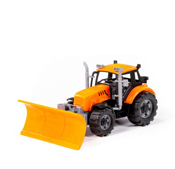 Traktor Progress s prednou radlicou oranžový